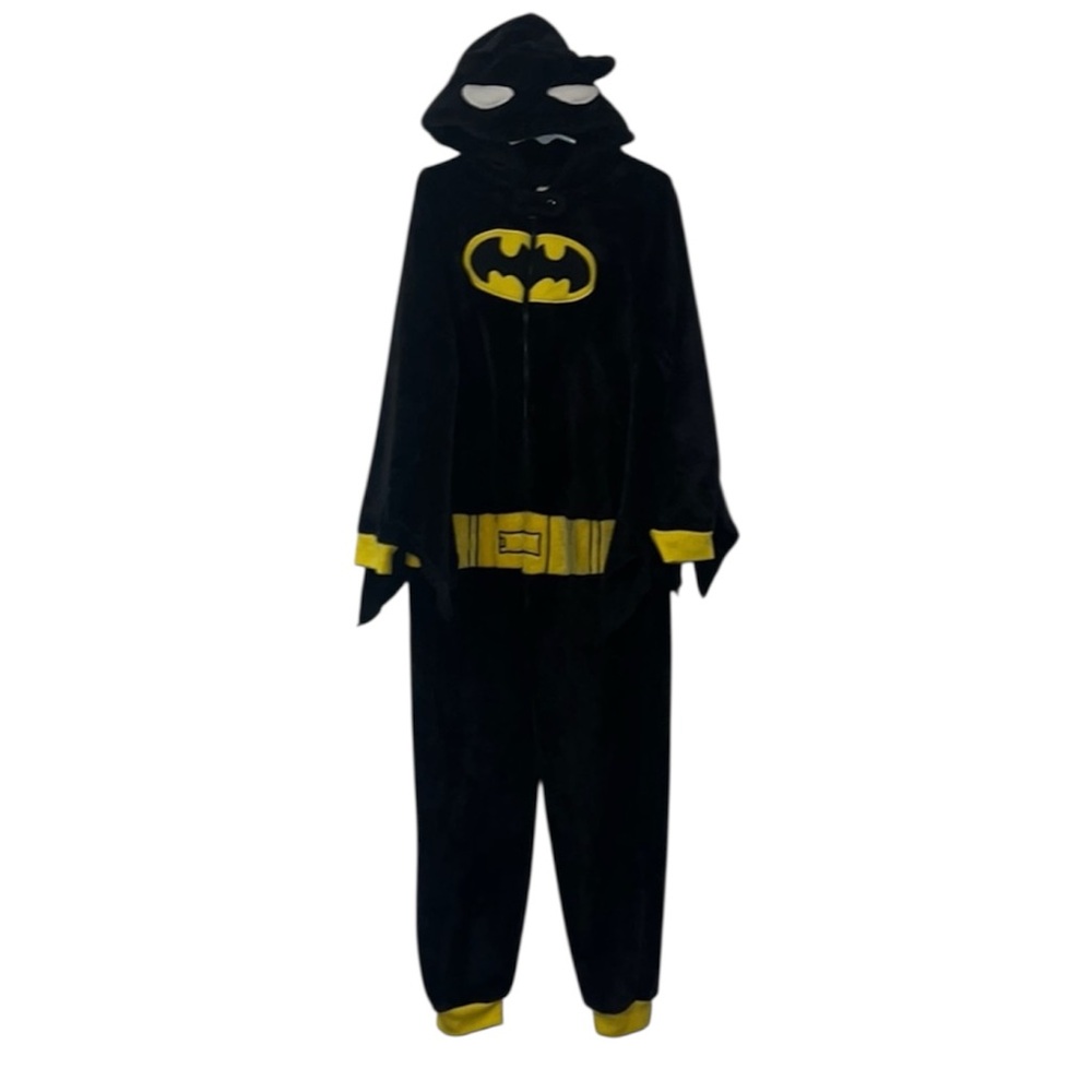 Authentic Batman signature zippered hooded pj /costume sz 7/8